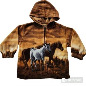 Trail Crest Full Zip Horse Fleece Hoodie Size 5T